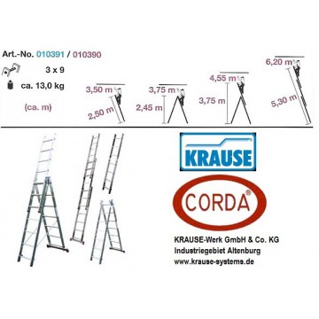 Krause Corda 3x9 Драбина 3-х секційна
